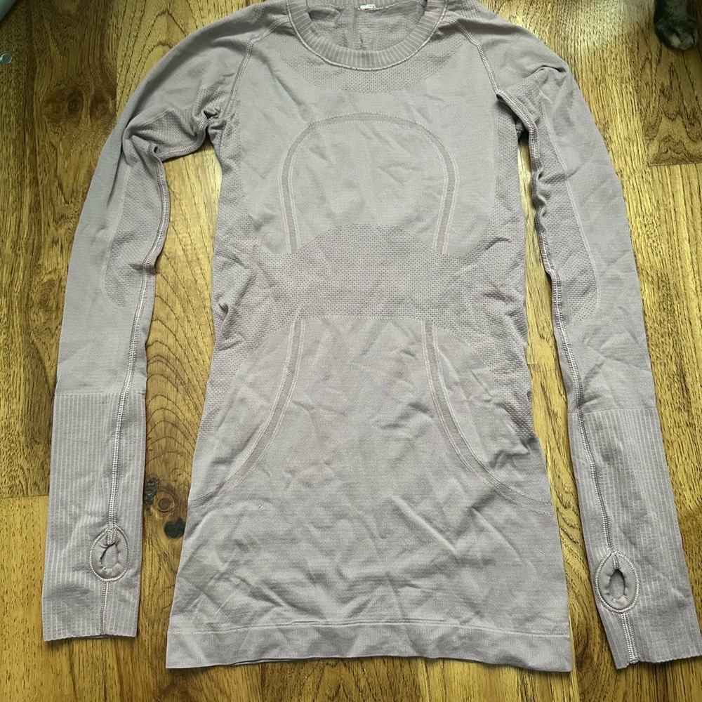 Lululemon long sleeve swiftly in mauve quicksand